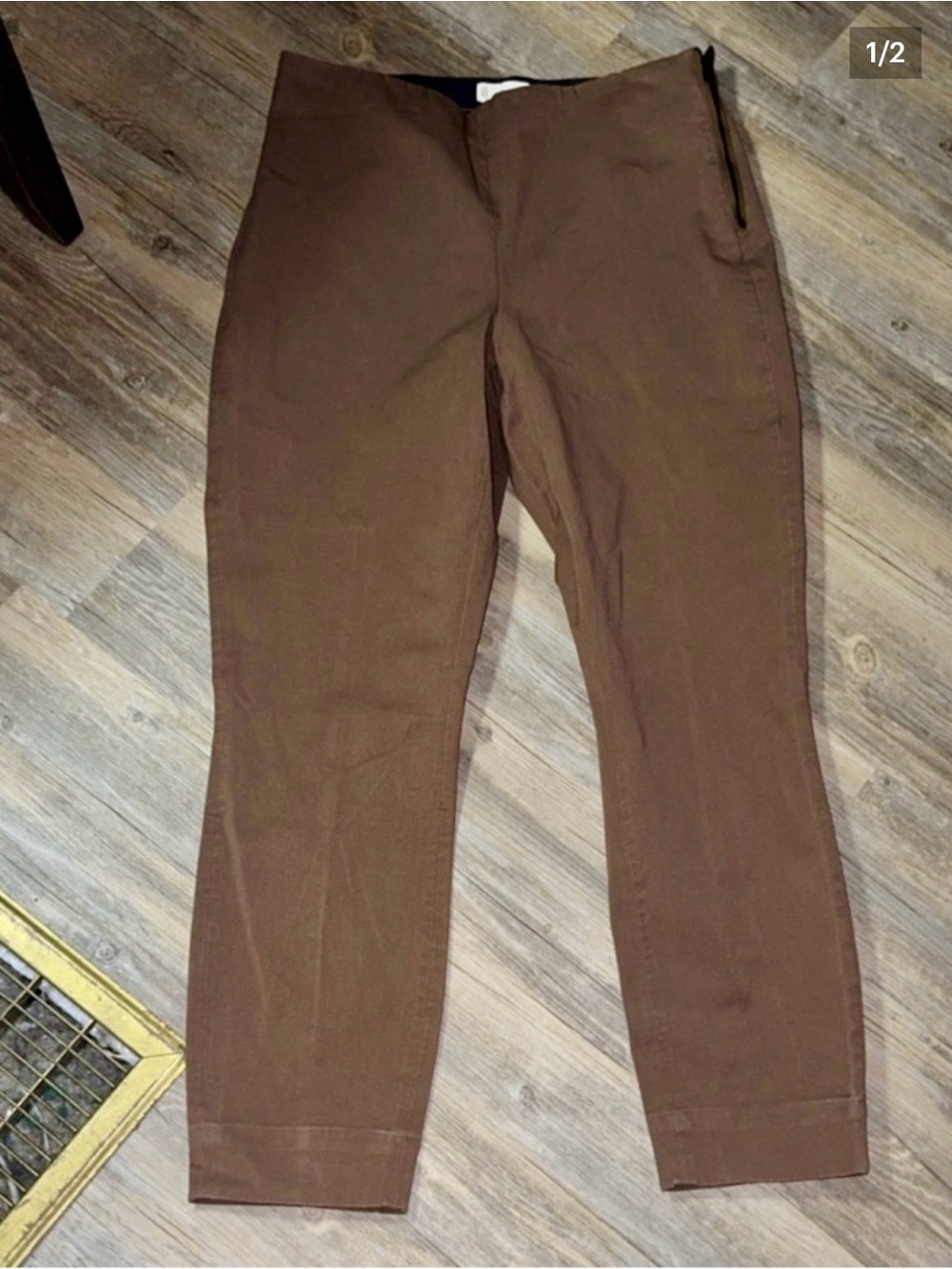Everlane brown slim leg trousers size 10
